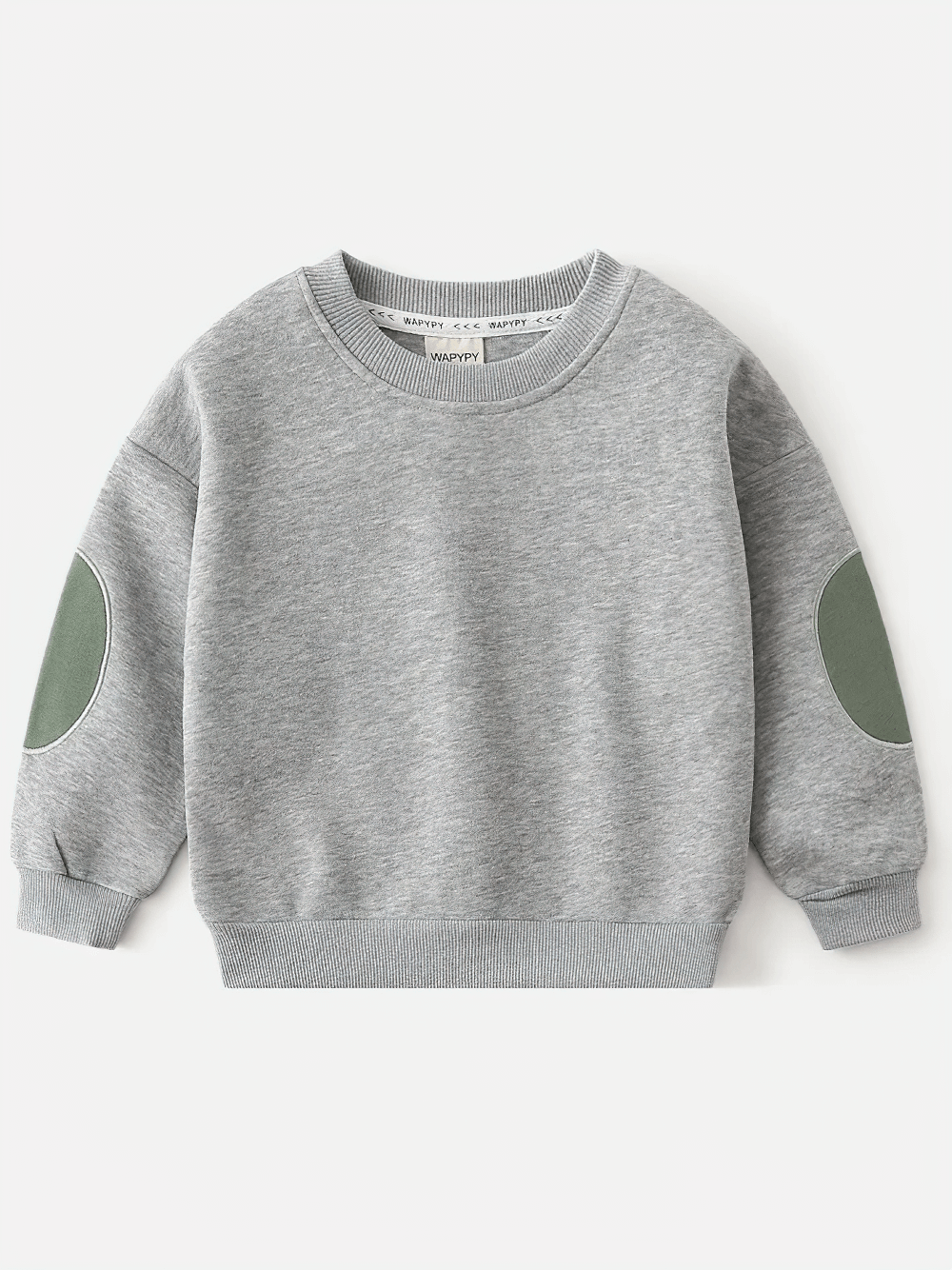 Trendy Kids' Round Neck Sweatshirt with Contrasting Sleeves - SF3550 featuring gray color block design for active play.